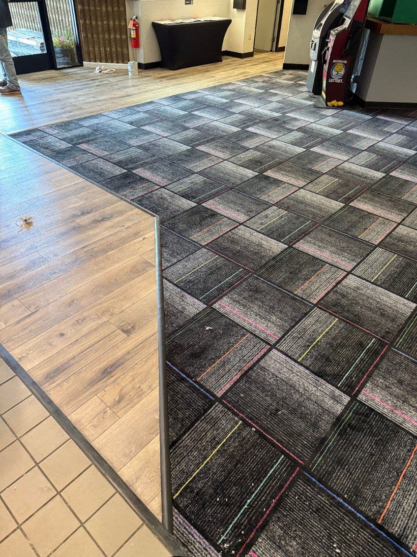 Gallery photos for Stylish LVP Flooring Transforms Bowling Venue: Image #1